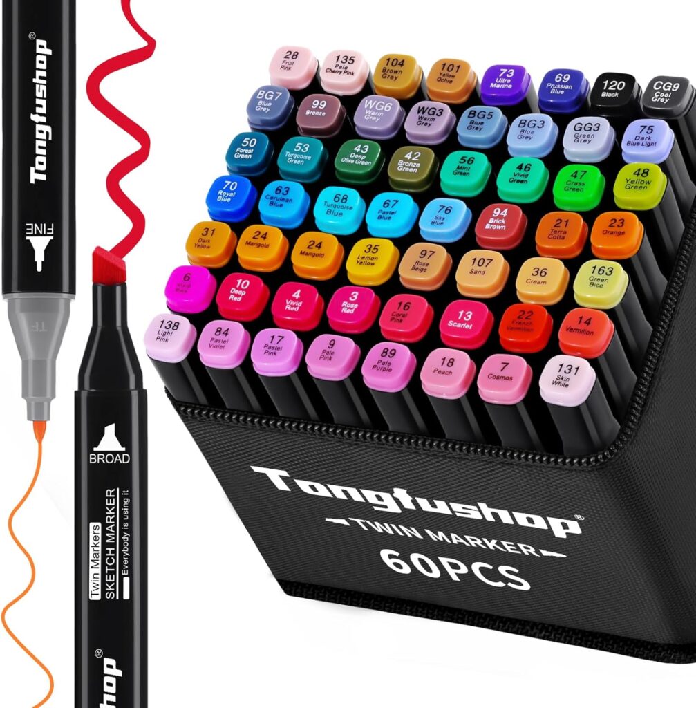 Tongfushop Rotulador de 60 Colores,