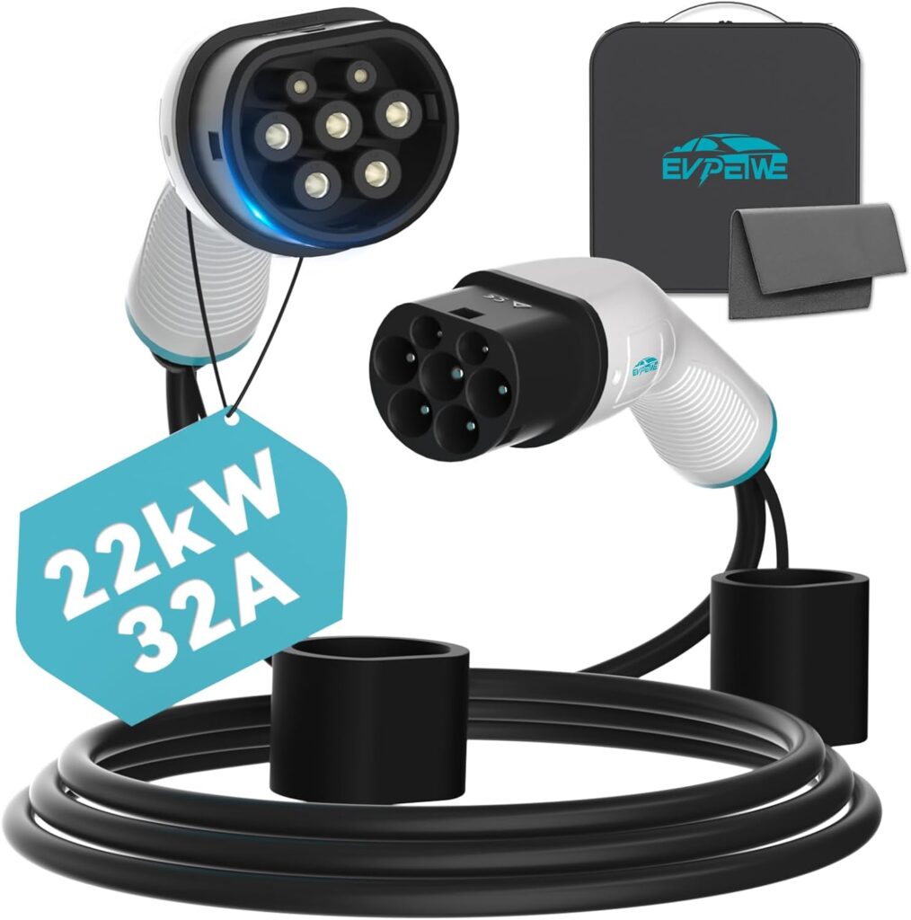 EVPEIWE 22kW 32A Tipo 2 Cable de