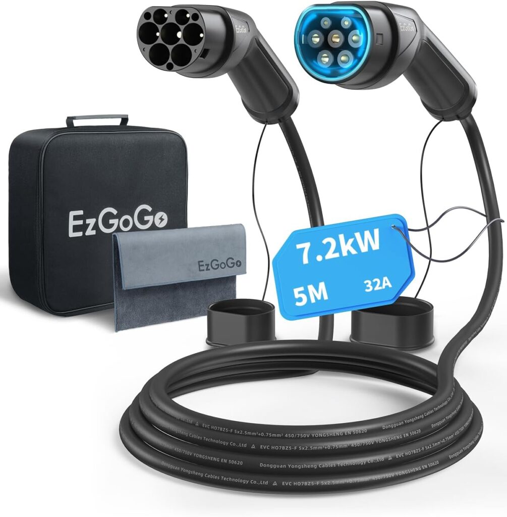 Ezgogo EV Cable de Carga Tipo 2,
