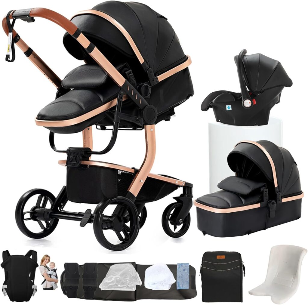 NADDLILY Cuero PU Carrito Bebe 3 en