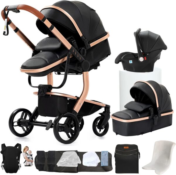 NADDLILY Cuero PU Carrito Bebe 3 en