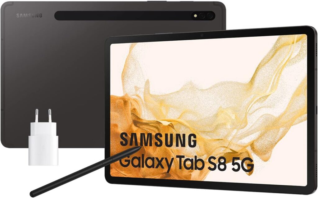 Samsung Galaxy Tab S8 con cargador
