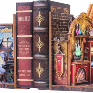 CUTEBEE Book Nook Kit,DIY Wooden