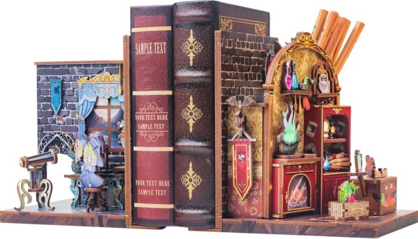 CUTEBEE Book Nook Kit,DIY Wooden