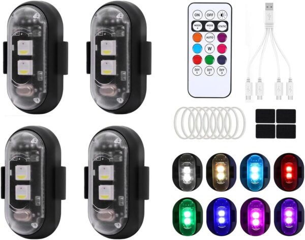 4 Pieces Strobe Light Drone, 8 4 Pieces Strobe Light Drone, 8