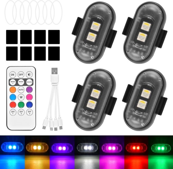 4 x Car Strobe Lights with Remote, 4 x Car Strobe Lights with Remote,