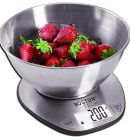 Báscula de Cocina Digital HK110 con bol, color plateado